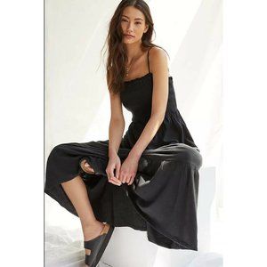 Anthropologie Flounced Smocked Maxi Dress NWT Black XL Daily Practice